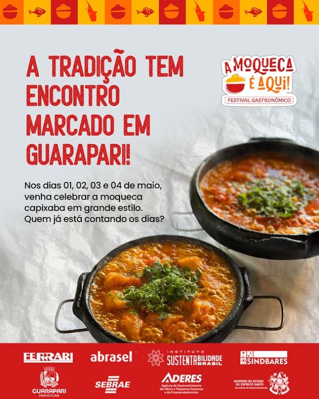 Feriadão de 1º de Maio em Guarapari terá Festival Gastronômico com moqueca, música e feira cultural 2 festival moqueca