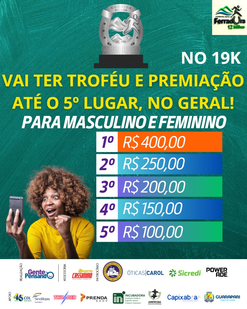 2ª Corrida Rota da Ferradura terá premiação em dinheiro, troféus e medalhas para atletas 1 premiacao corrida rota da ferradura