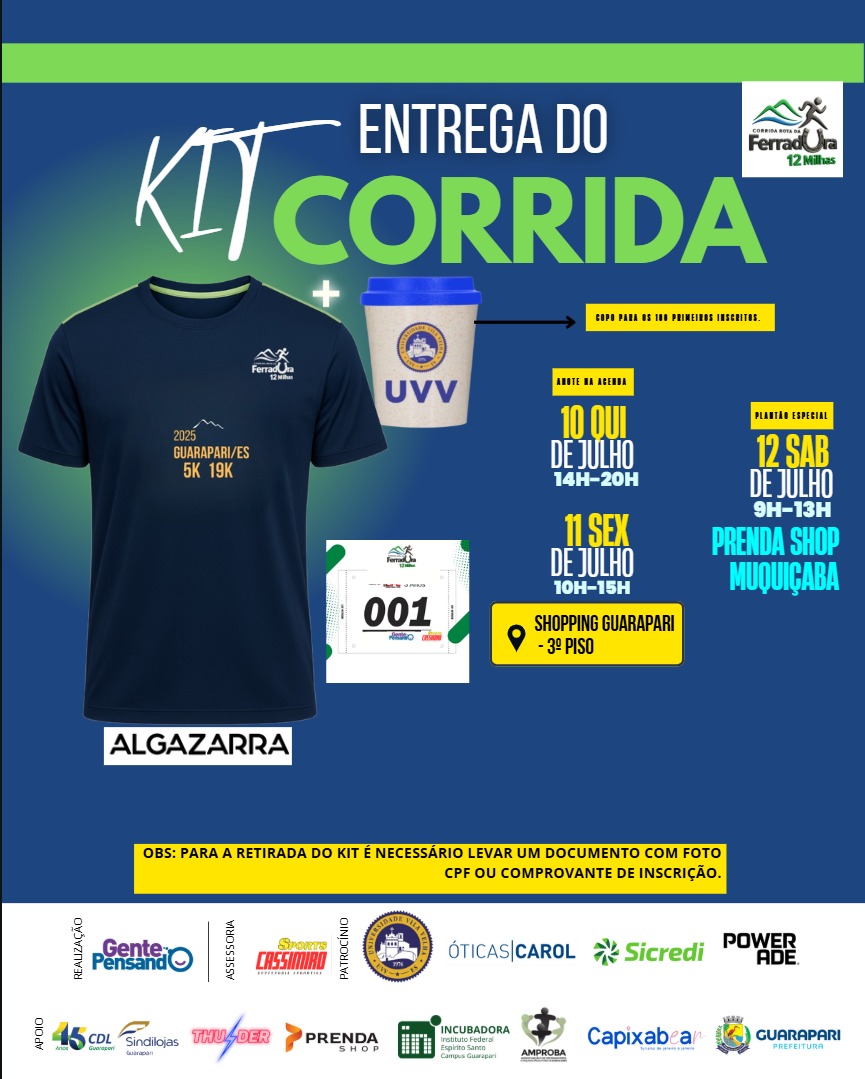 Com recorde de inscritos, 2ª Corrida Rota da Ferradura encerra inscrições; confira onde retirar os kits 2 retirada kits corrida